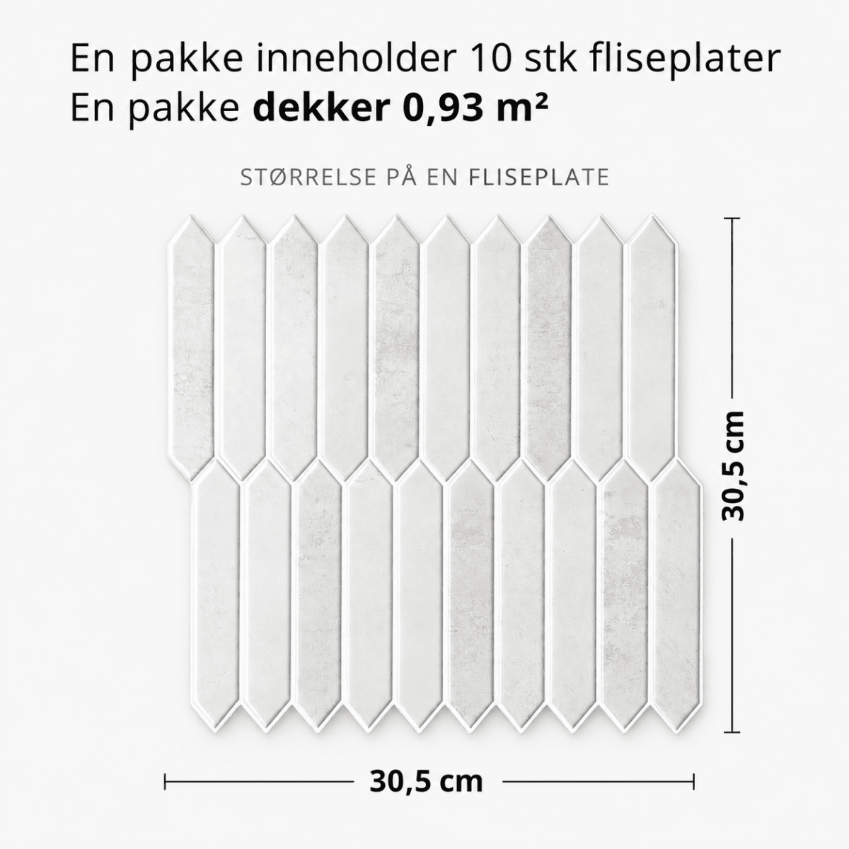 Målillustration av Hedda grå självhäftande väggplattor 30,5 x 30,5 cm