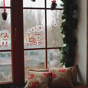 Julesticker tog 28 x 34 cm - Lindas Dekor Wallstickers