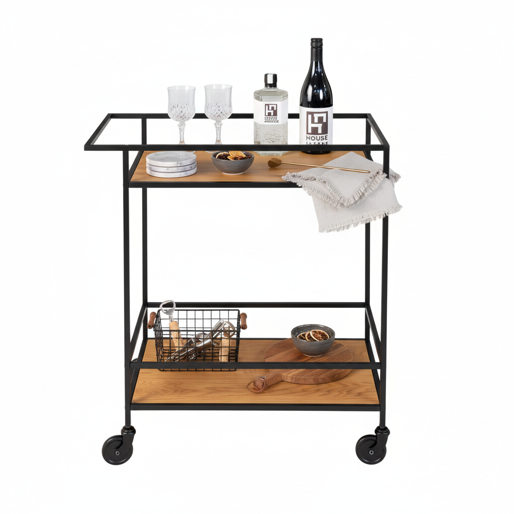 Mobil serveringsvogn som enkelt flyttes mellom rom