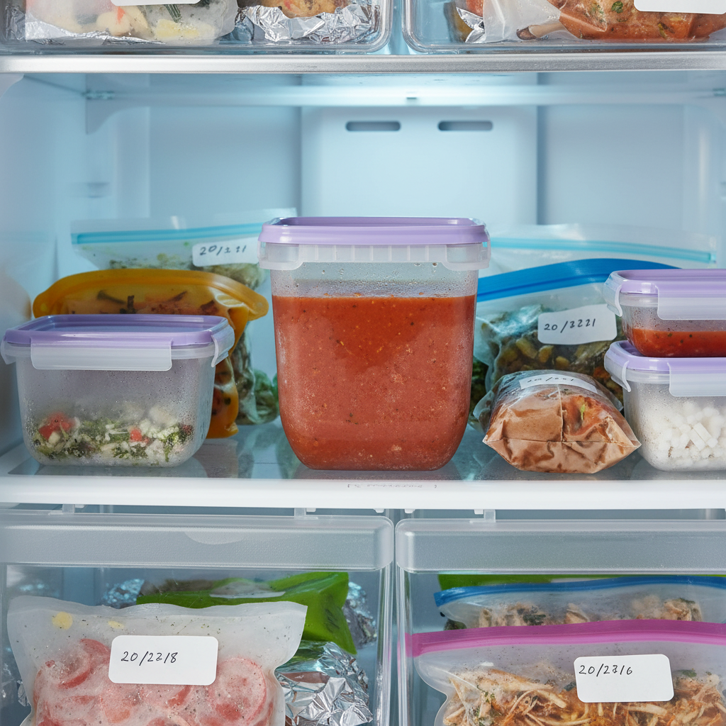 plastbokser til oppbevaring av mat i fryser