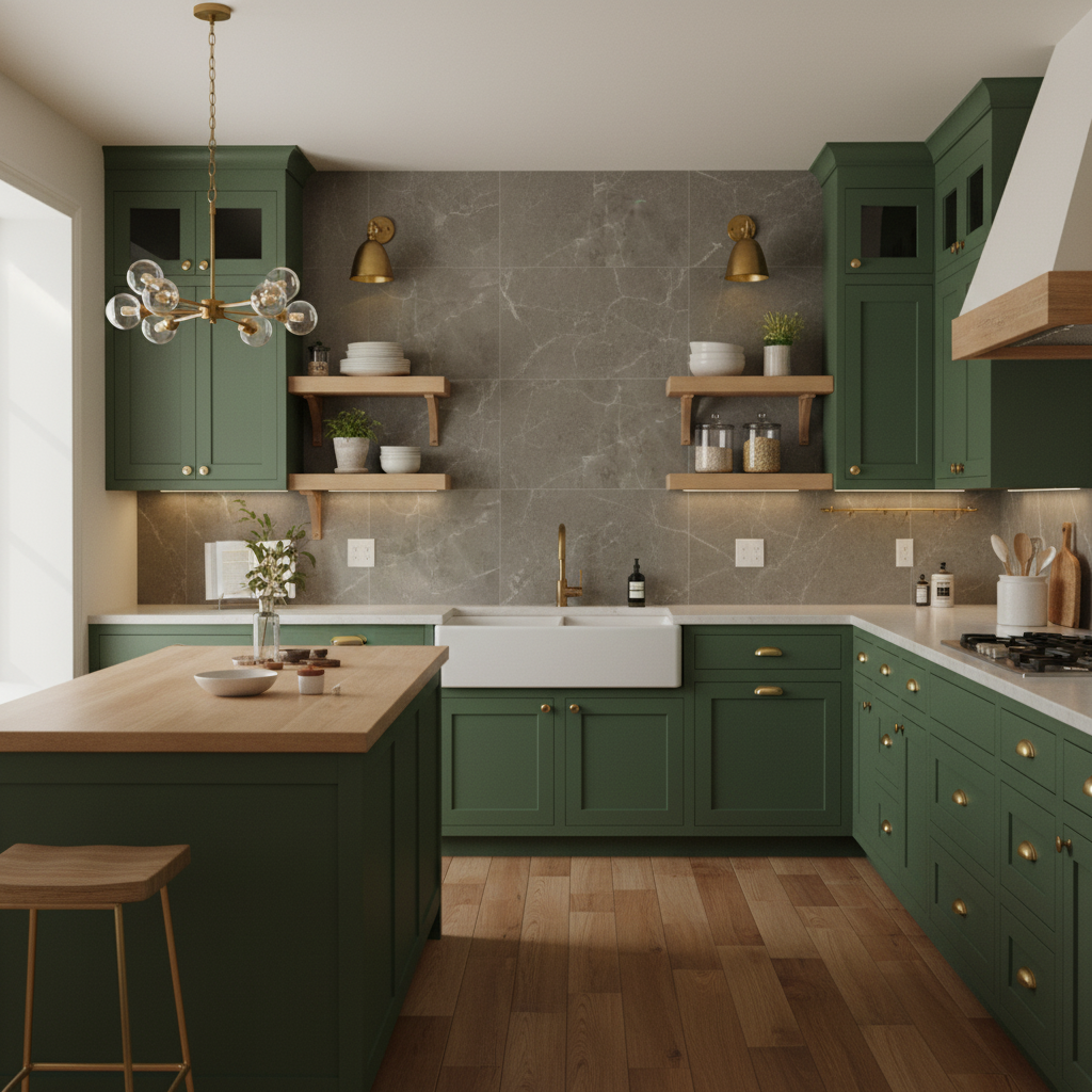 8-pk Skifer grønn selvklebende fliser