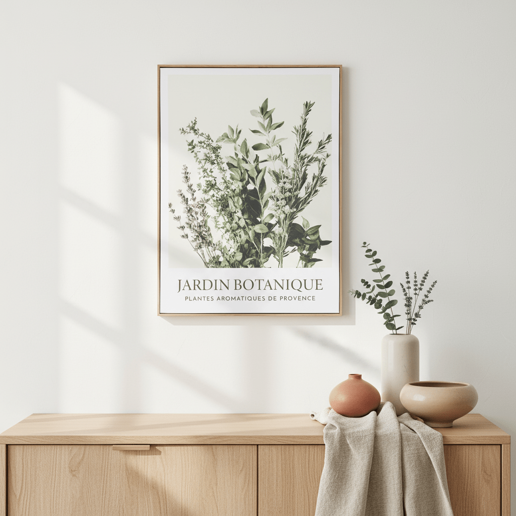 Cecilia innrammet lerretsbilde med botanisk motiv 45 x 60 cm