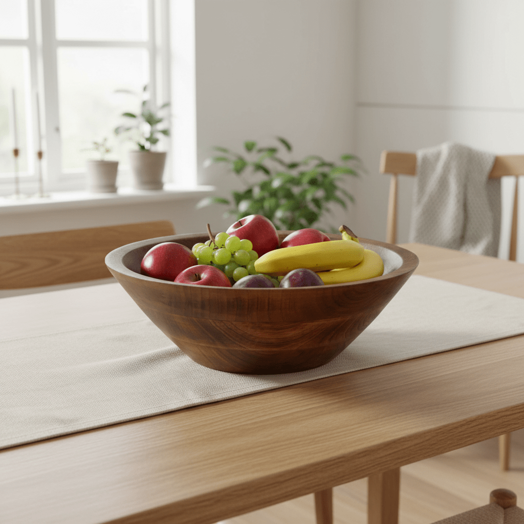 Stor treskål 30 x 10 cm til frukt, salat og servering