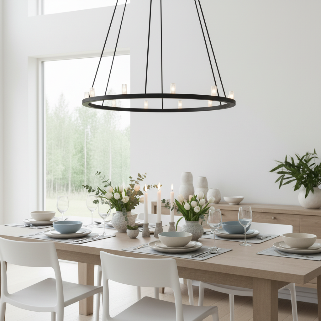 I spisestue med dekket bord