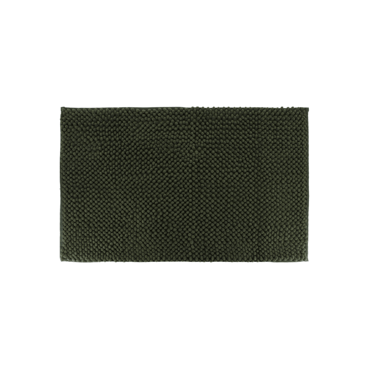 Mørkegrønn baderomsmatte i mikrofiber med kuletekstur