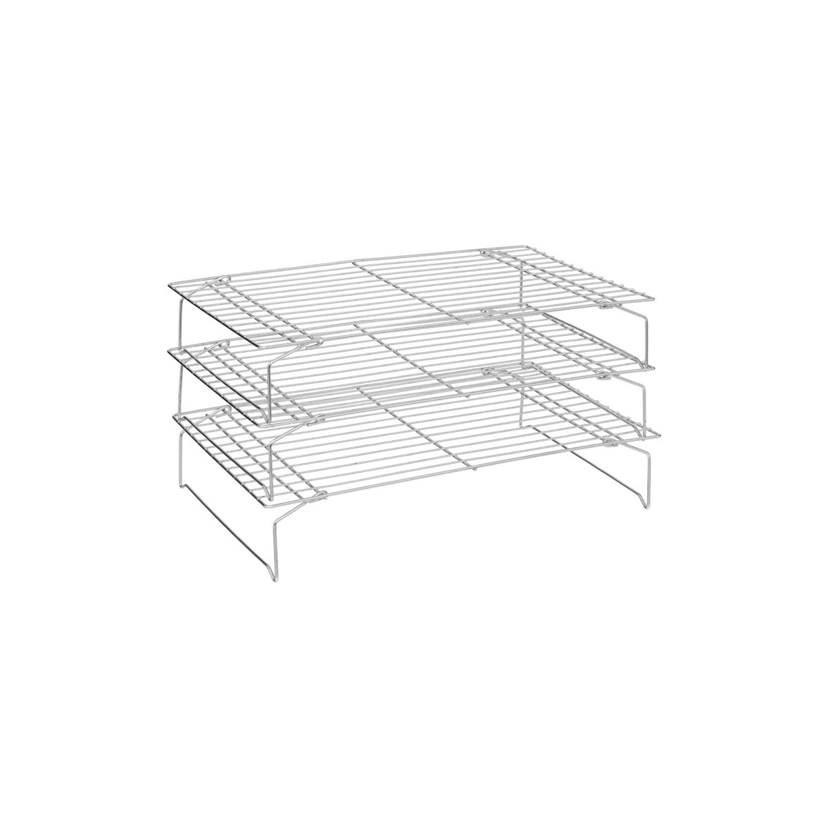 Sett med 3 stekeplater i forkrommet stål, 40 x 25 cm