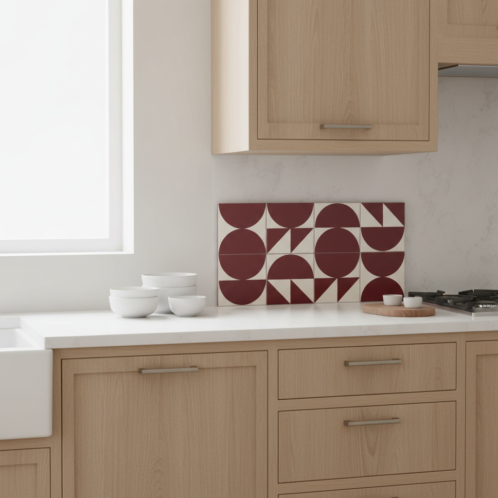 8-pk Neu Coral Red selvklebende fliser