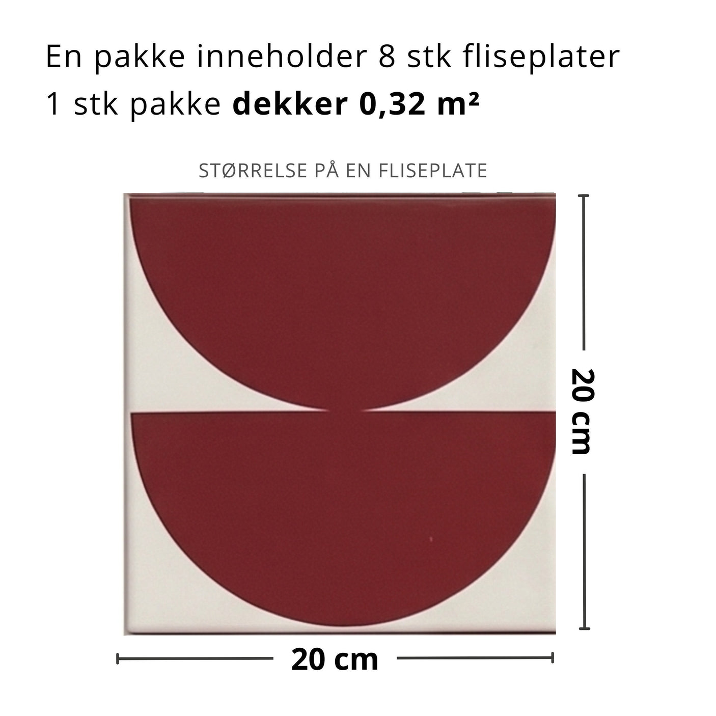 8-pk Neu Coral Red selvklebende fliser