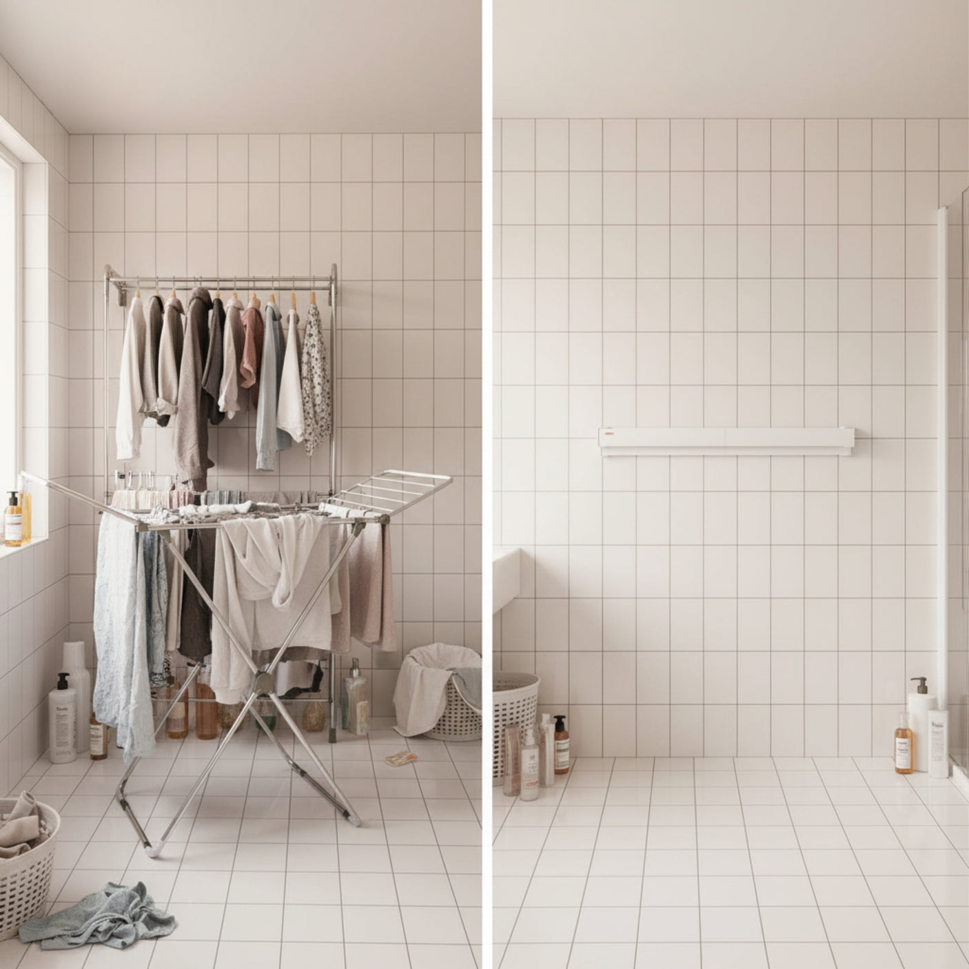 Veggmontert tørkestativ Hvit 72 cm