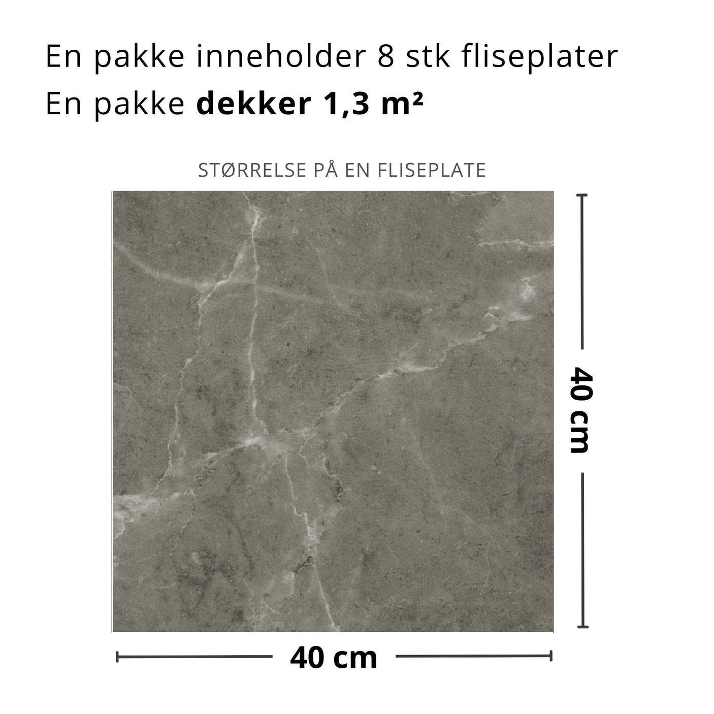 8-pk Skifer grønn selvklebende fliser