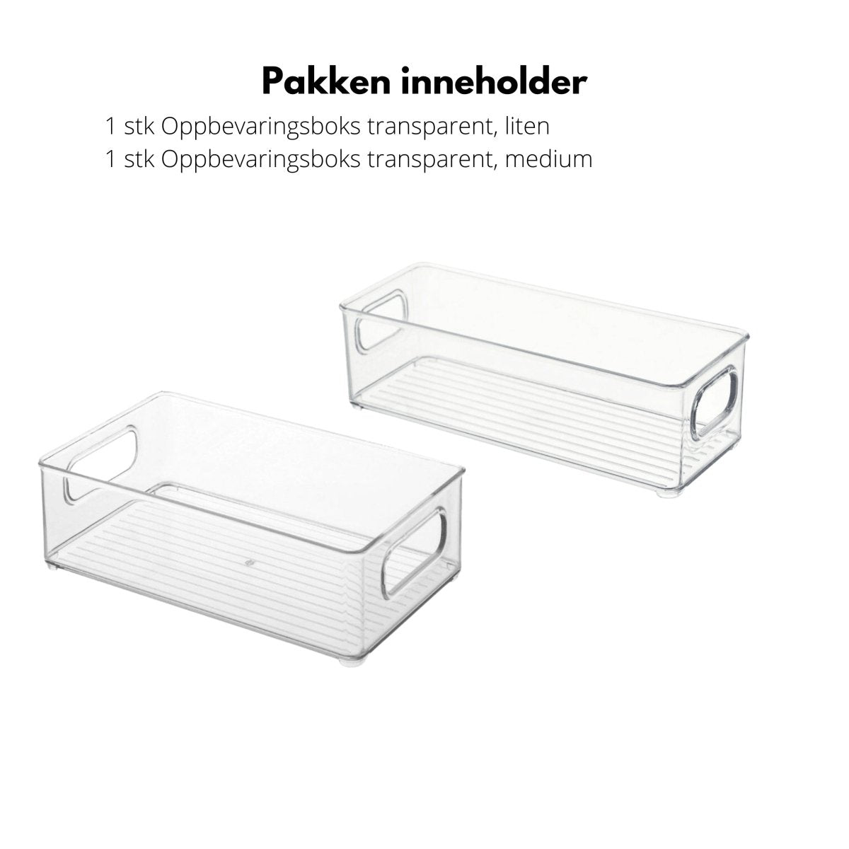 Transparent oppbevaringsboks til krydderglass og små matvarer i skuff