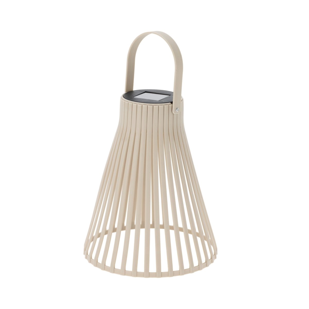 Beige solarlykt i metall 11,5 x 14 cm til terrasse og hage
