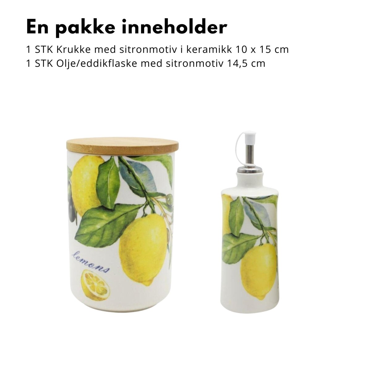 Sett til kjøkken sitron 2 deler - Lindas Dekor Kjøkkensett