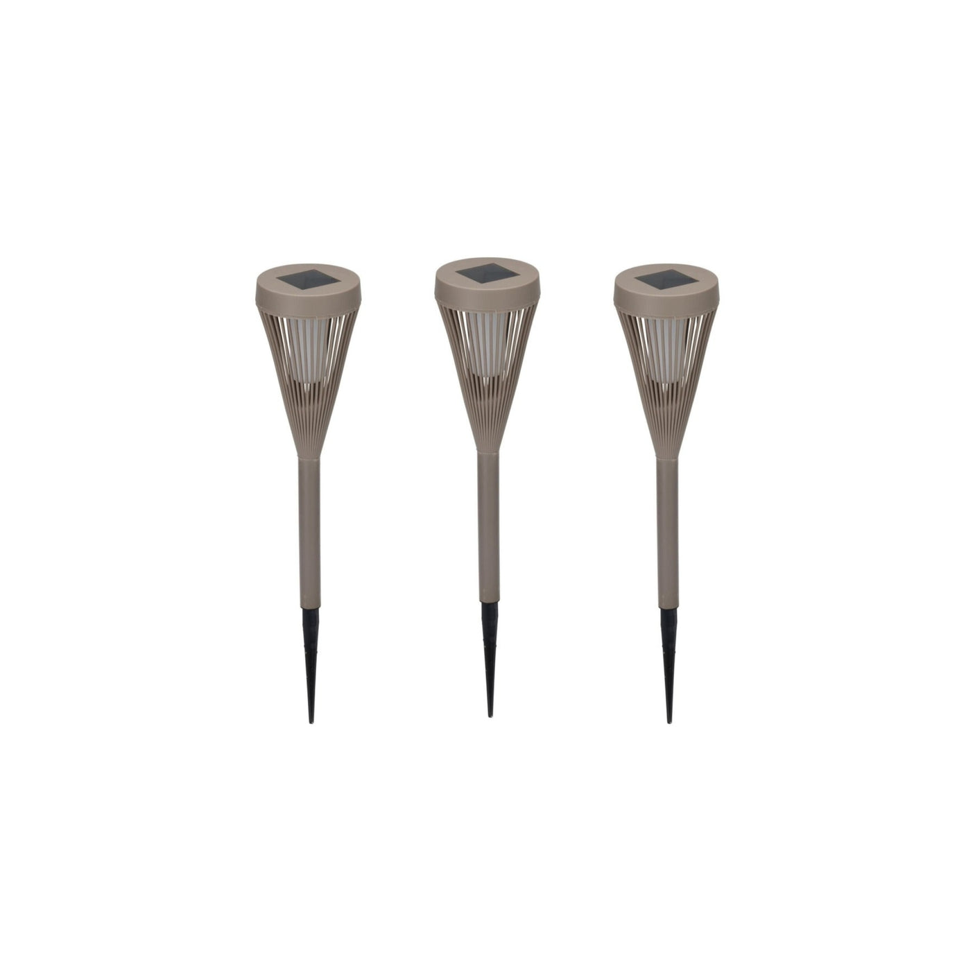 3-pk Solcellelykt brun 8 x 47 cm