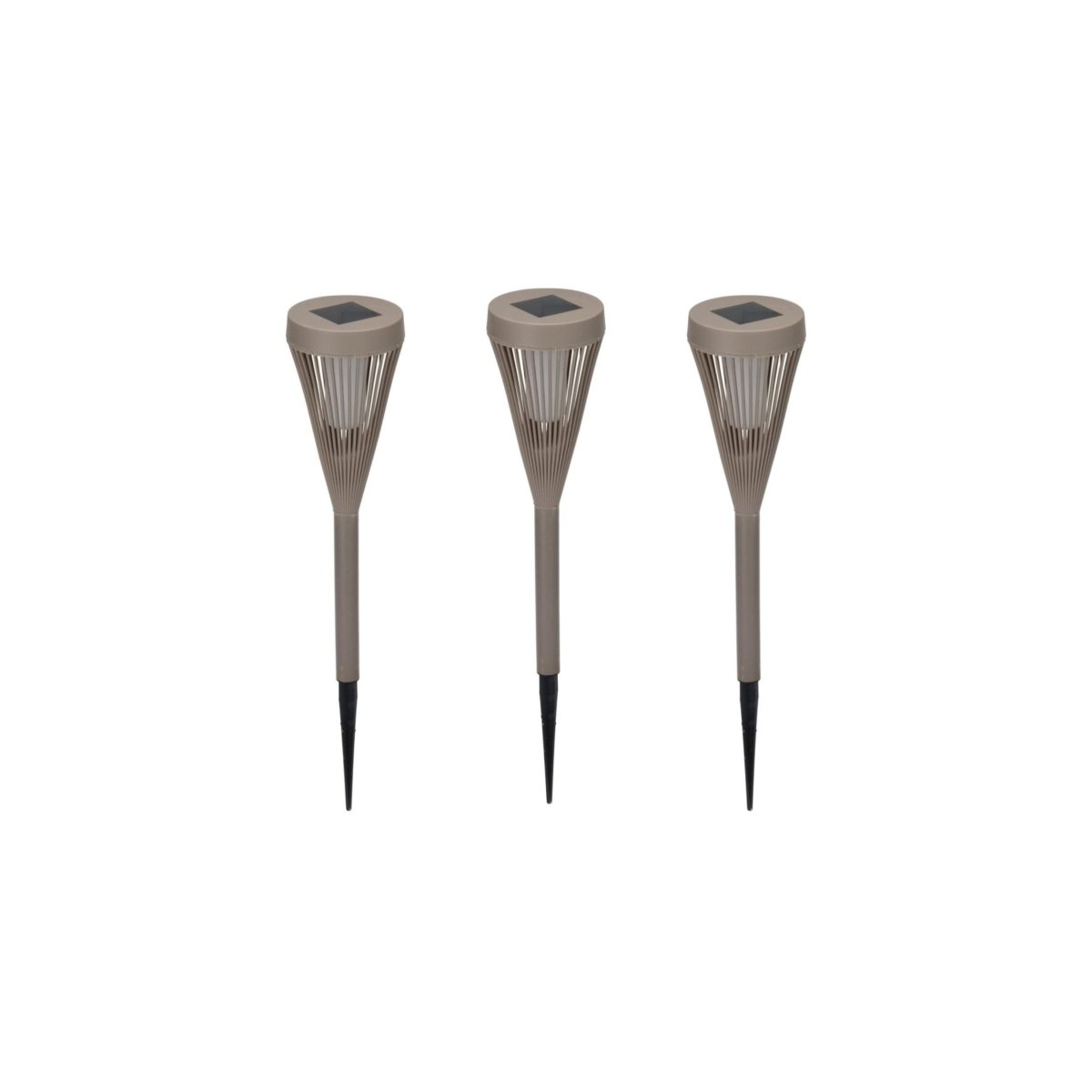 3-pk Solcellelykt brun 8 x 47 cm - Lindas Dekor Lykt