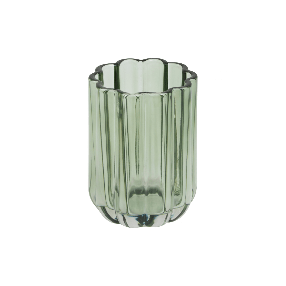 Tannbørsteholder Florea grønt glass 11 cm - Lindas Dekor Tannbørsteholder