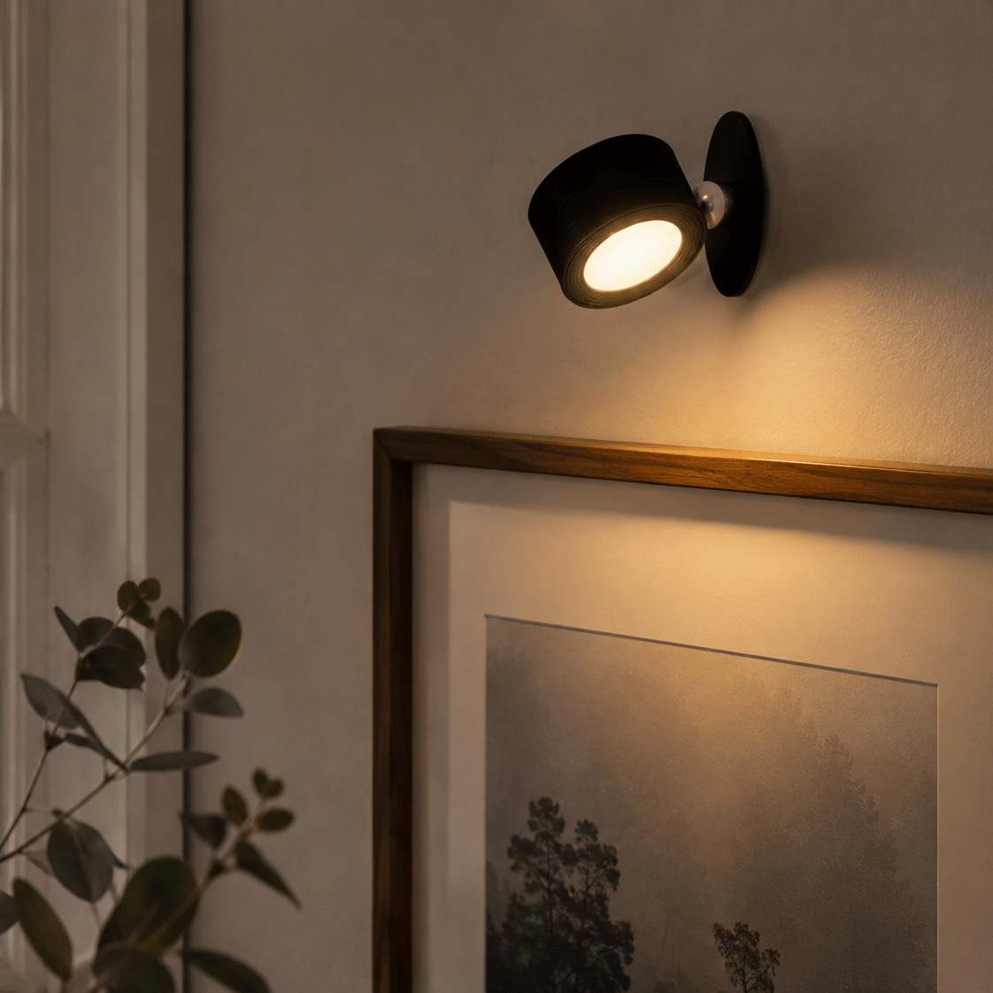 Oppladbar LED-vegglampe sort med touch-dimming 9,2 cm - Lindas Dekor Vegglampe