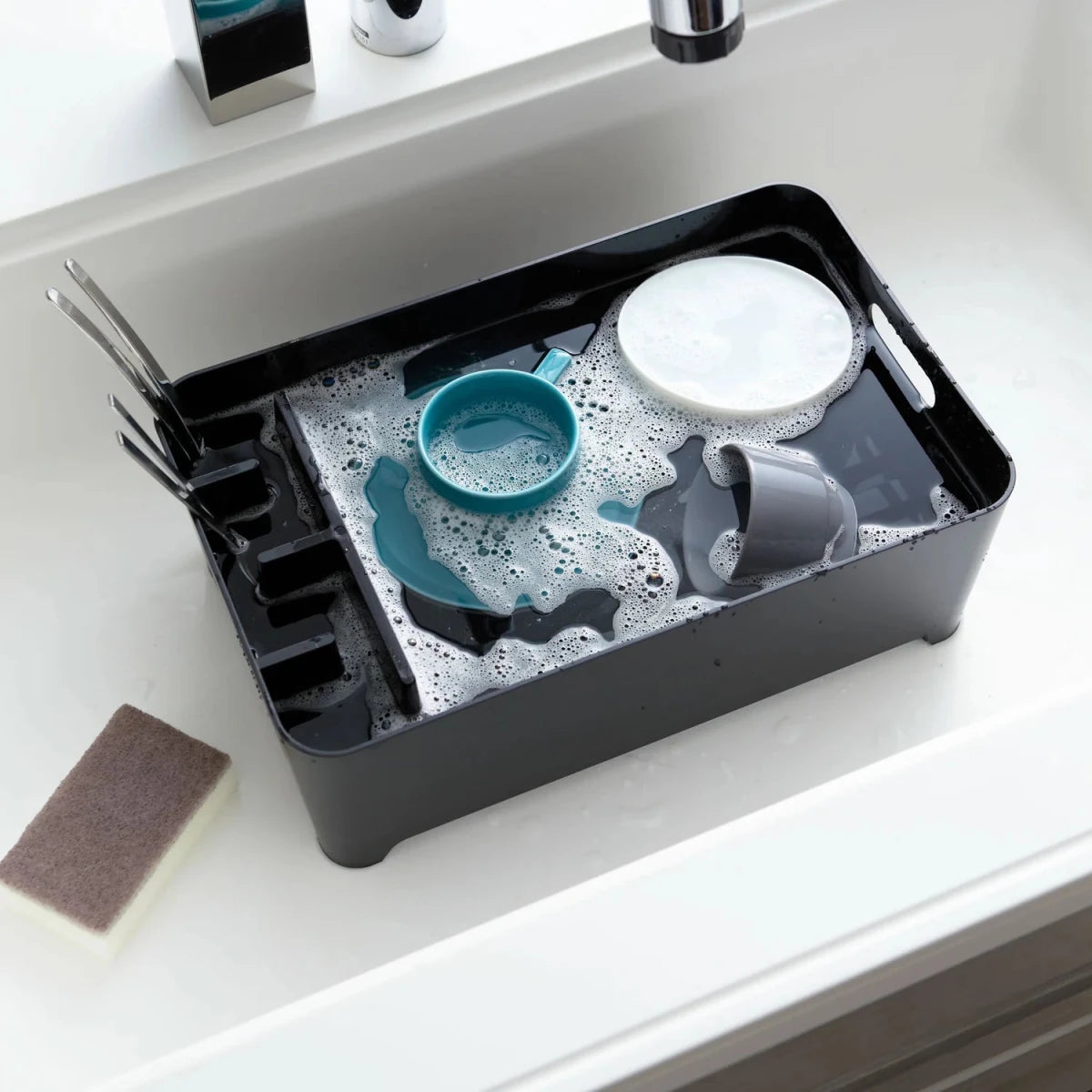 Oppvaskkurv med drenering sort 38 x 24 cm - Lindas Dekor