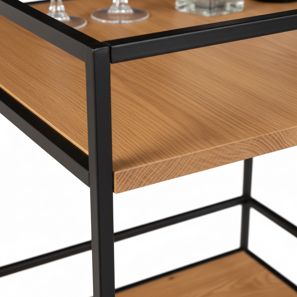 Vita barvogn med 2 hyller sort 68 x 40 x 79 cm - Lindas Dekor
