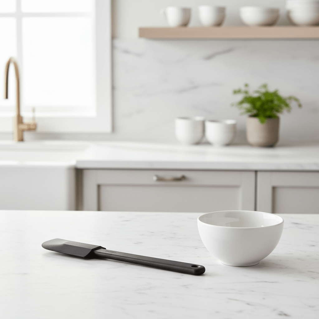 Fleksibel silikonspatel til non stick kokekar og bakeformer