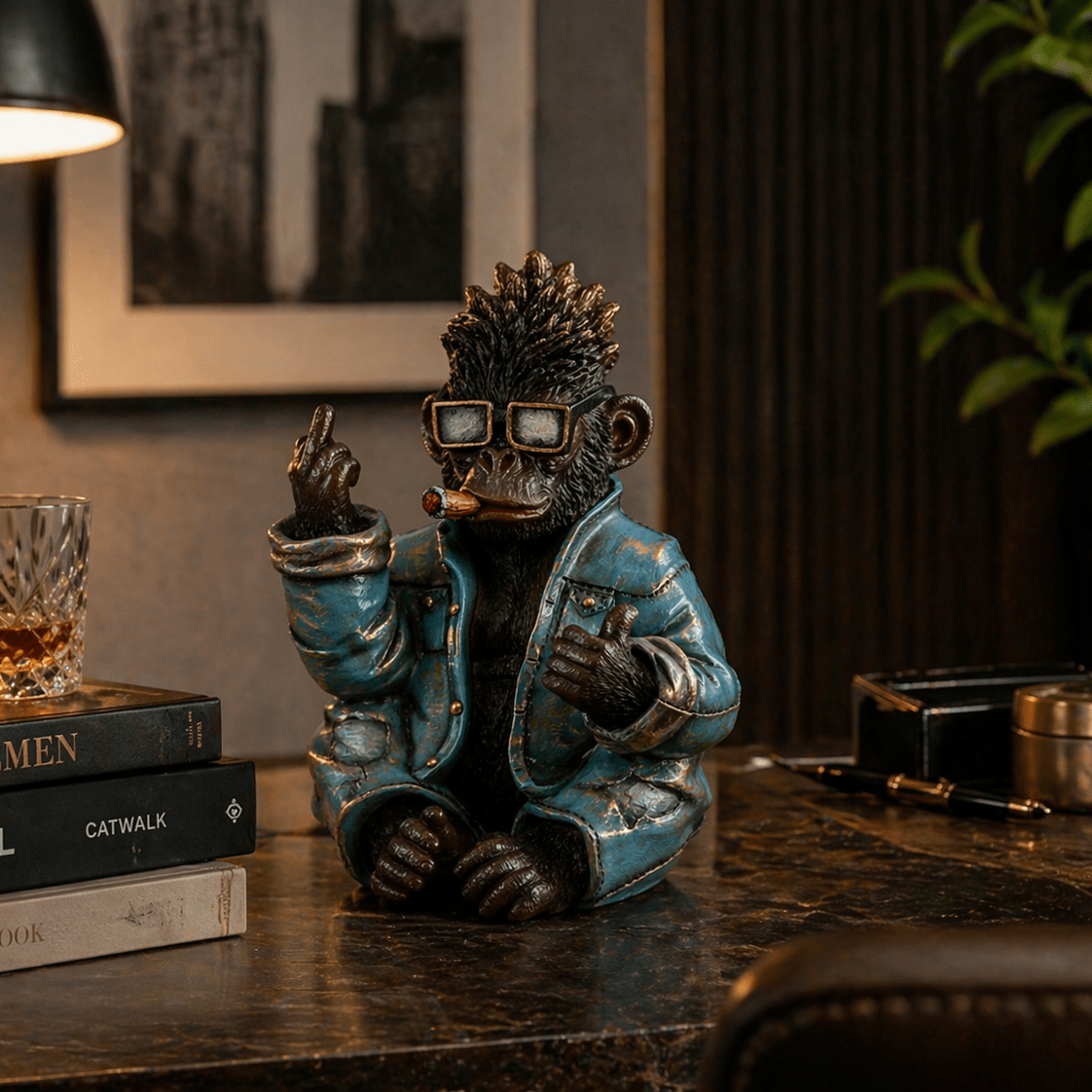 Rockeape figur blå/svart