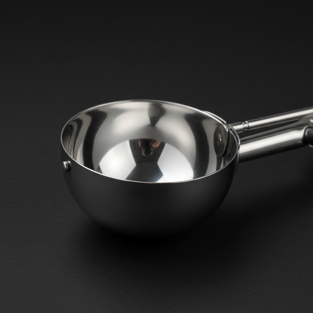 servering av iskrem med mekanisk iskuleskje