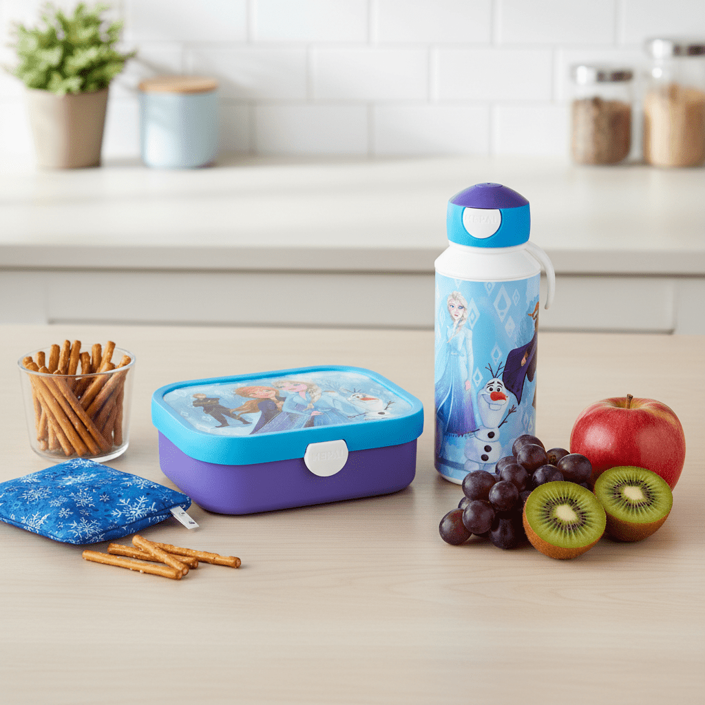 Frozen matboks med løs innsats og liten gaffel til matpakke