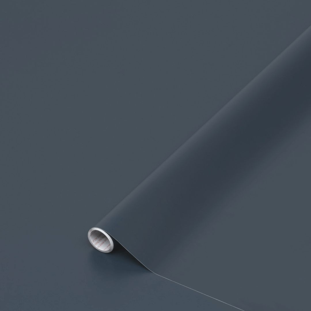 Vareprøve: Uni matt dempet marineblå kontaktplast