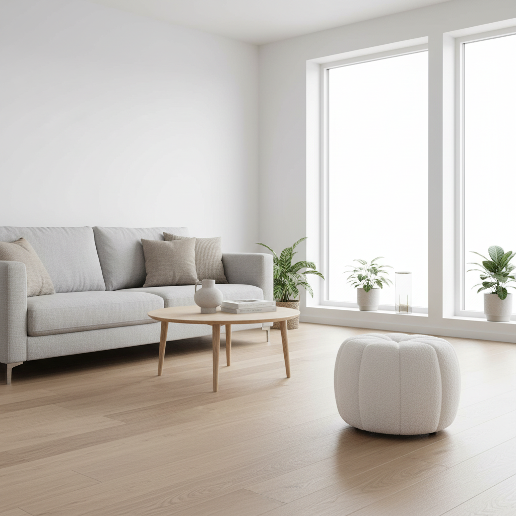 House Nordic Paisley puff med rund form og mykt stoff