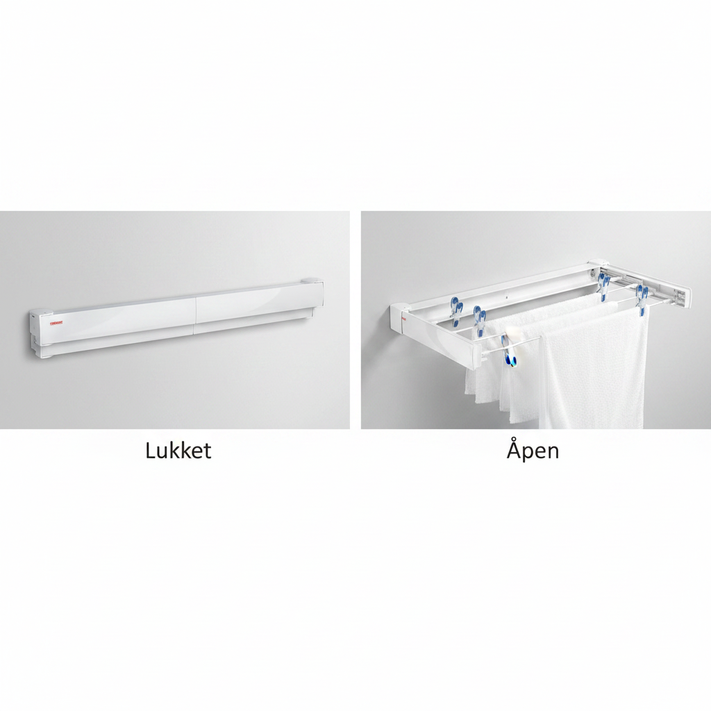 Veggmontert tørkestativ Hvit 72 cm