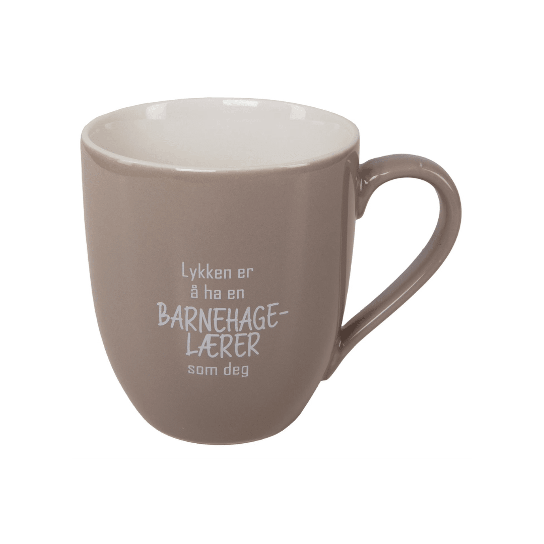 Krus "barnehage - lærer", beige - Lindas Dekor