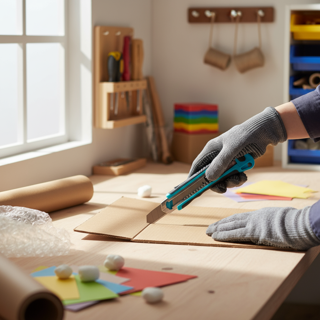 Startpakke til folie med kniv og foliesletter på hvit bakgrunn