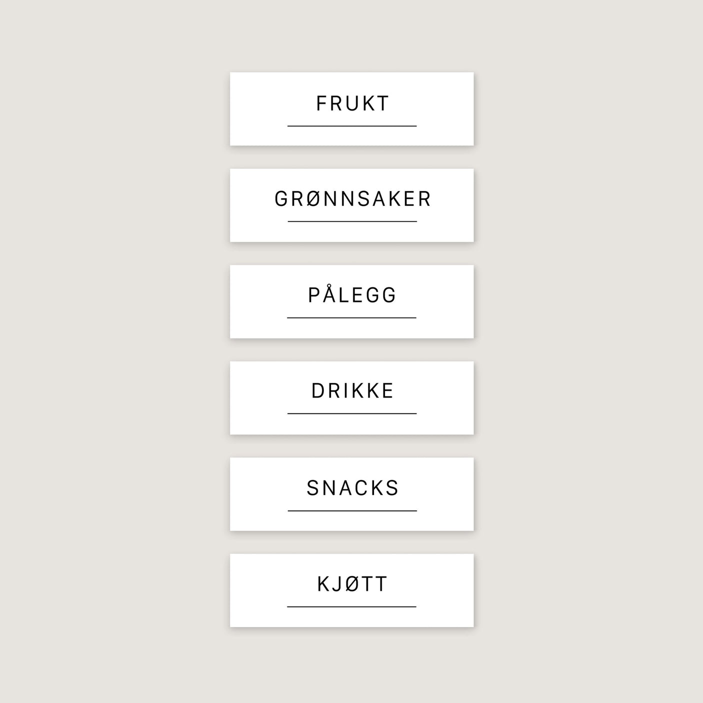 6-pk Etiketter kjøleskap