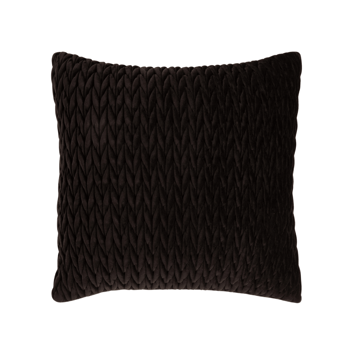 Putetrekk flettet velur sort 45 x 45 cm - Lindas Dekor