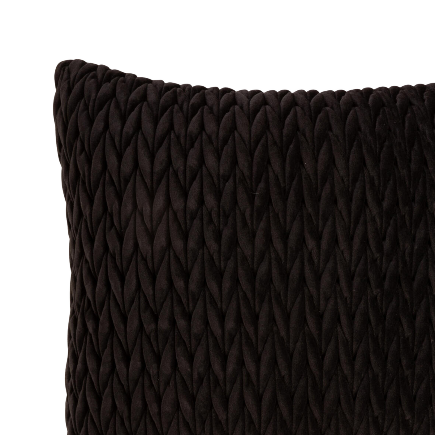 Dekorativ pyntepute med sort velurtrekk.