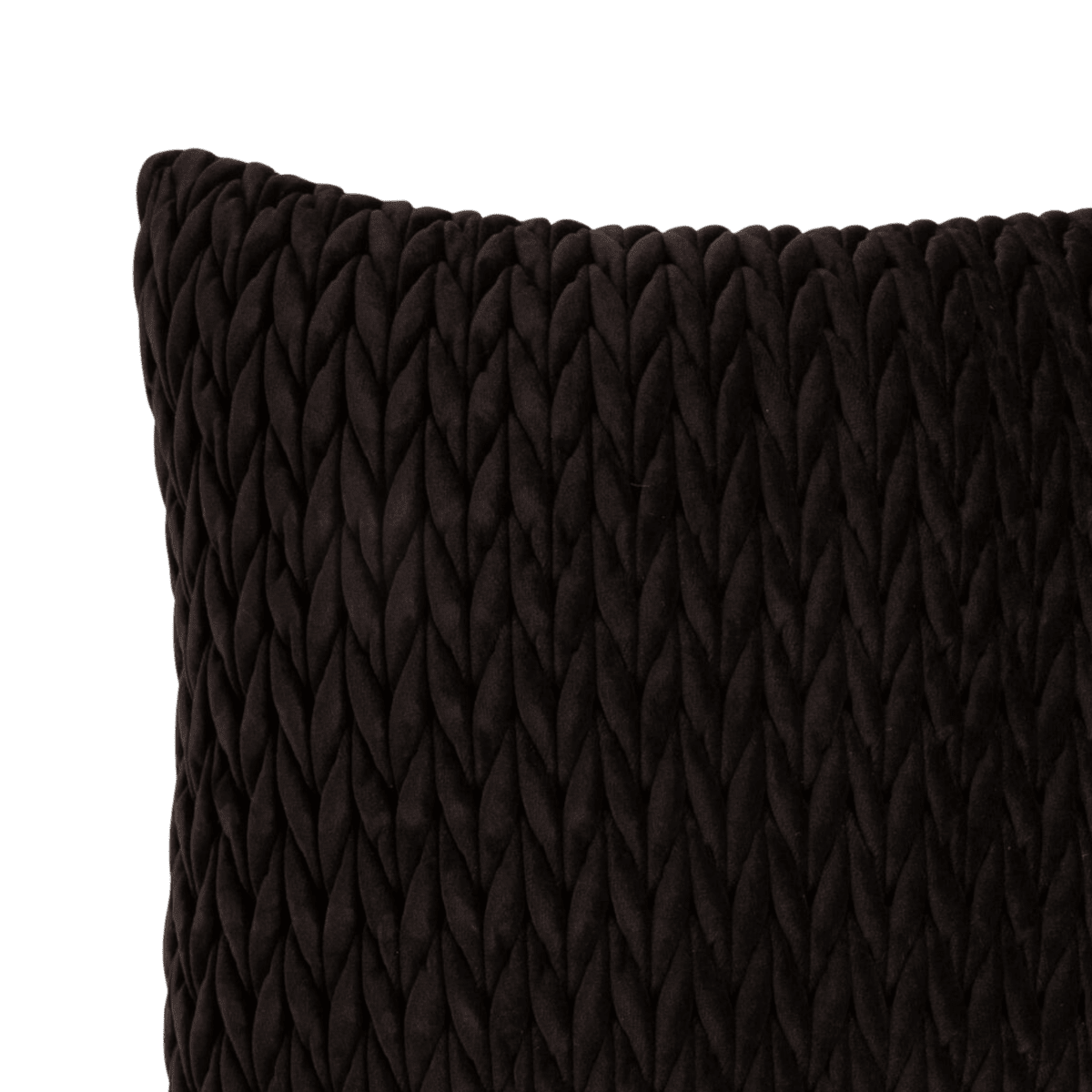Putetrekk flettet velur sort 45 x 45 cm - Lindas Dekor