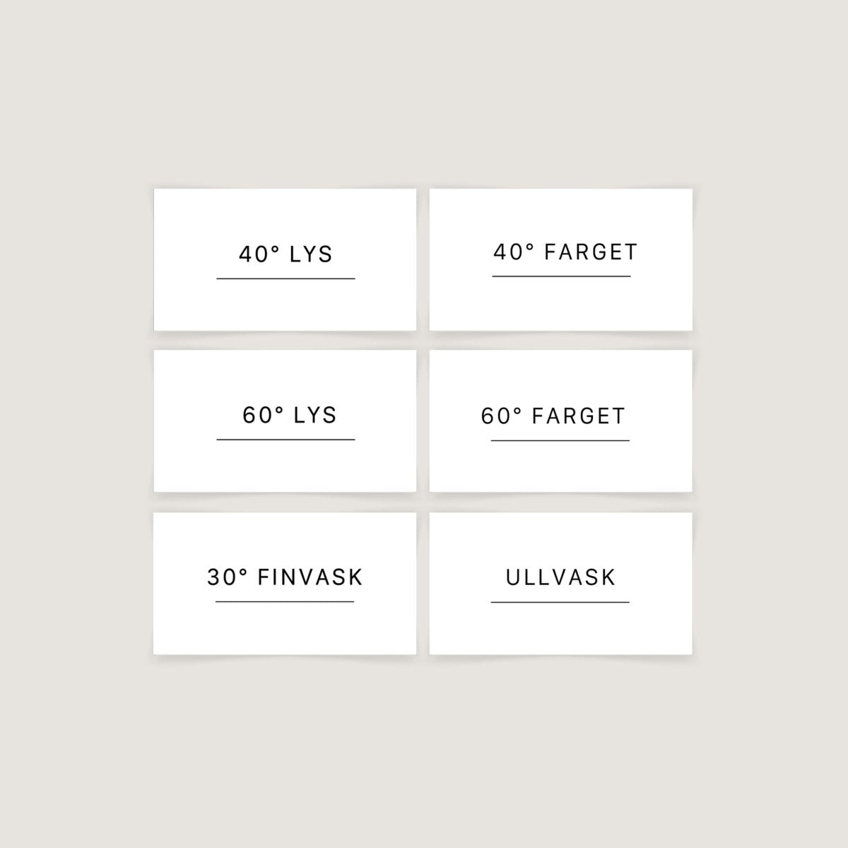 6 - pk Etiketter klesvask grader - Lindas Dekor