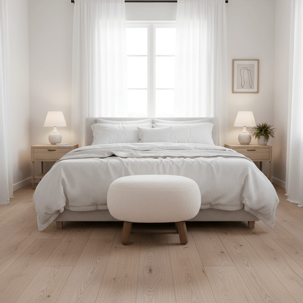 Savona puff hvit 47 x 41,5 cm - Lindas Dekor