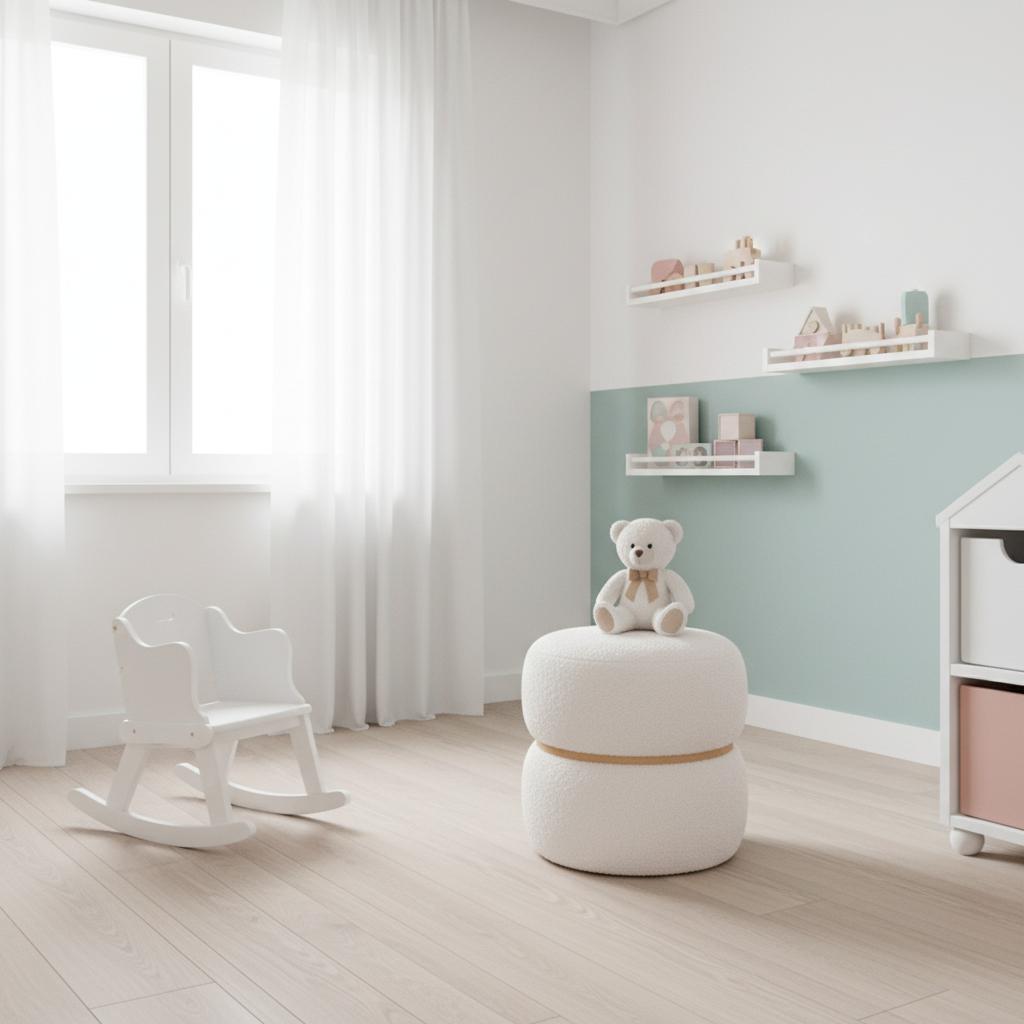 House Nordic Brooklyn puff med lokk og skjult oppbevaring