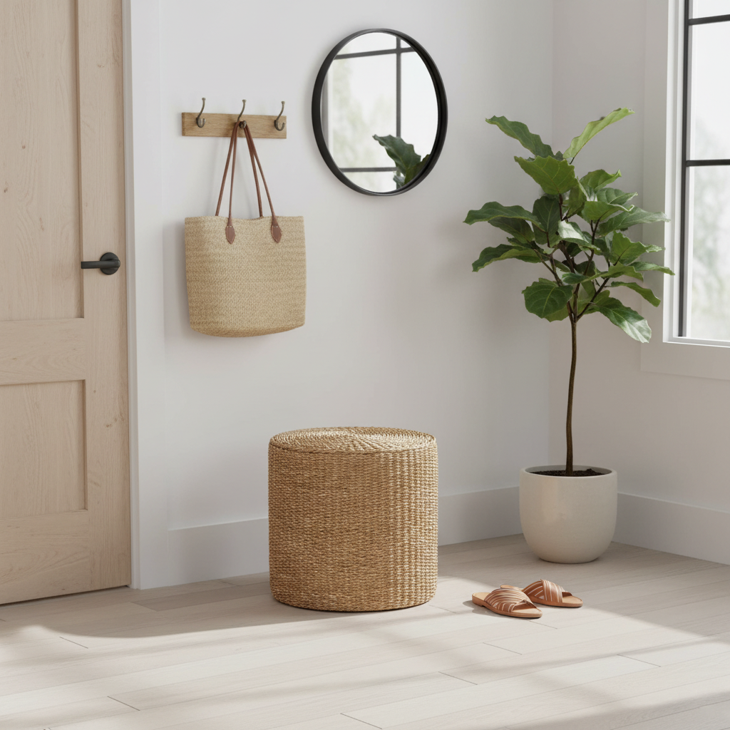 House Nordic Rivera puff i naturmateriale