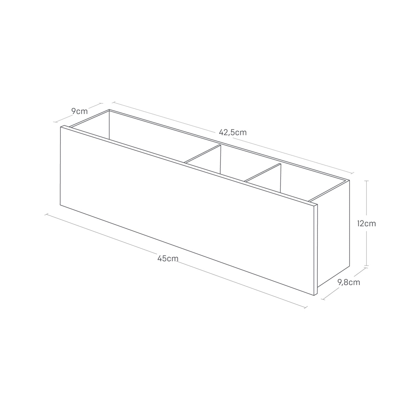Praktisk organizer til stue og kontor med bred oppbevaringsplass