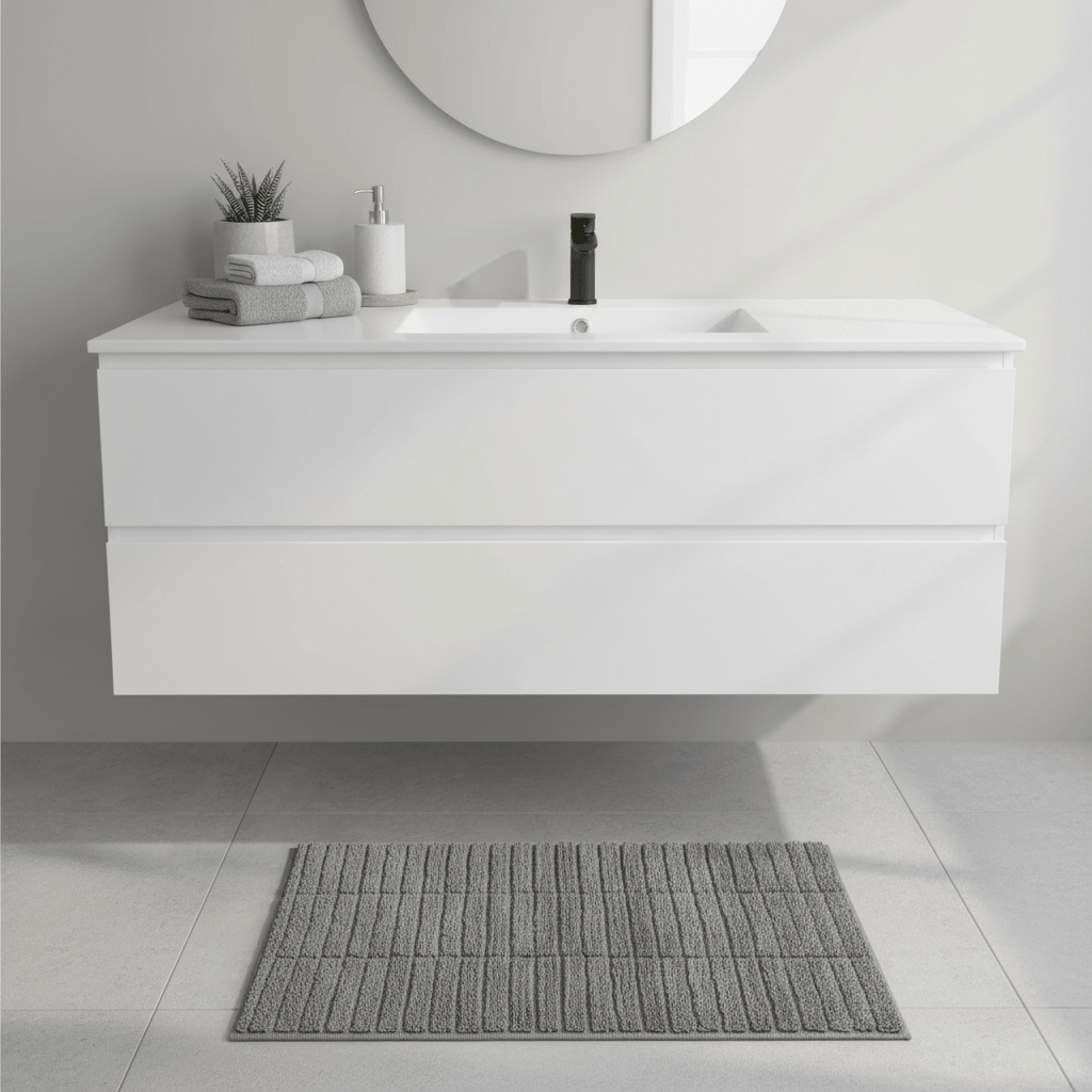 Badematte Tiles grå 80 x 50 cm - Lindas Dekor