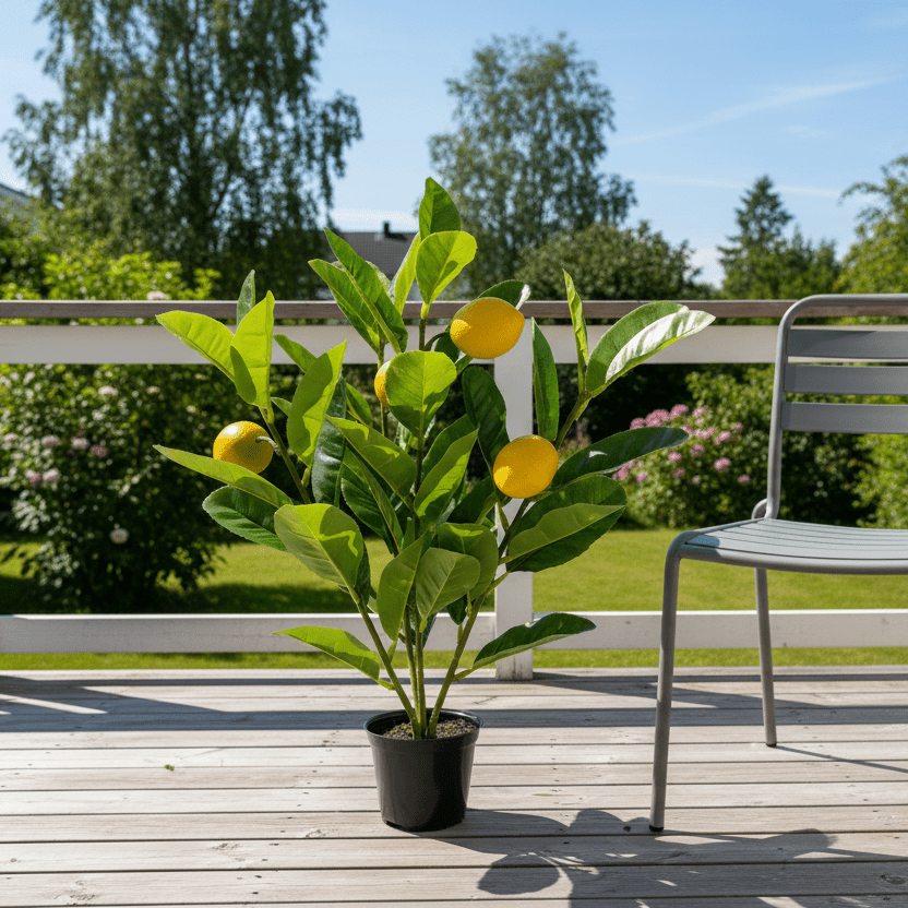 Sitrontre – veranda med stol