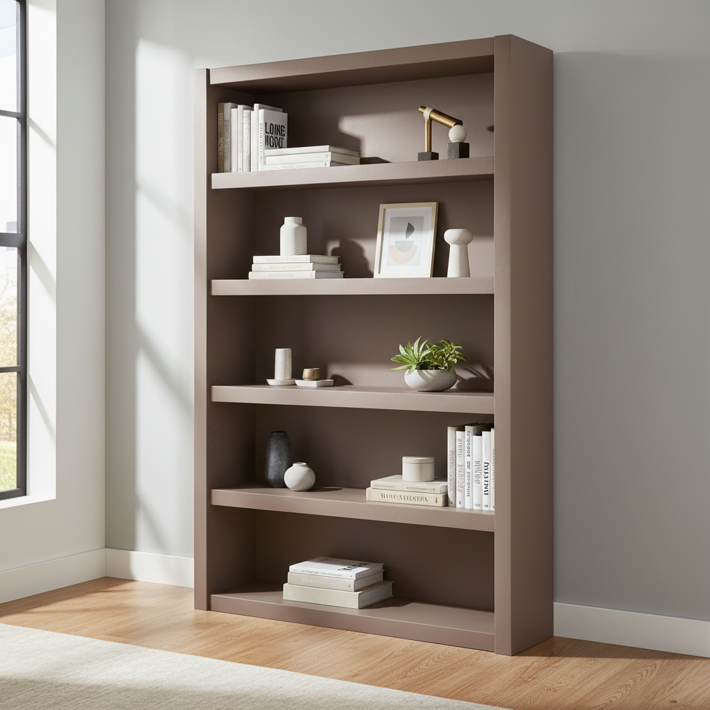 Taupe matt kontaktplast på hylle