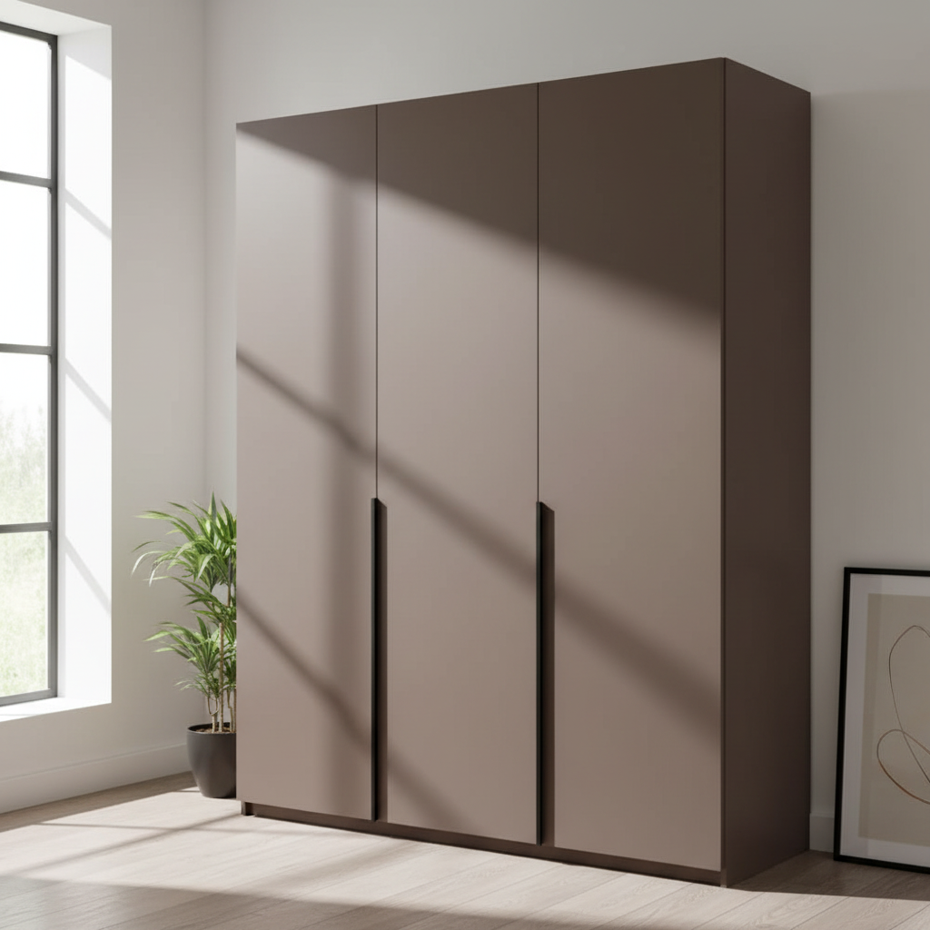 Taupe matt kontaktplast på skapdører