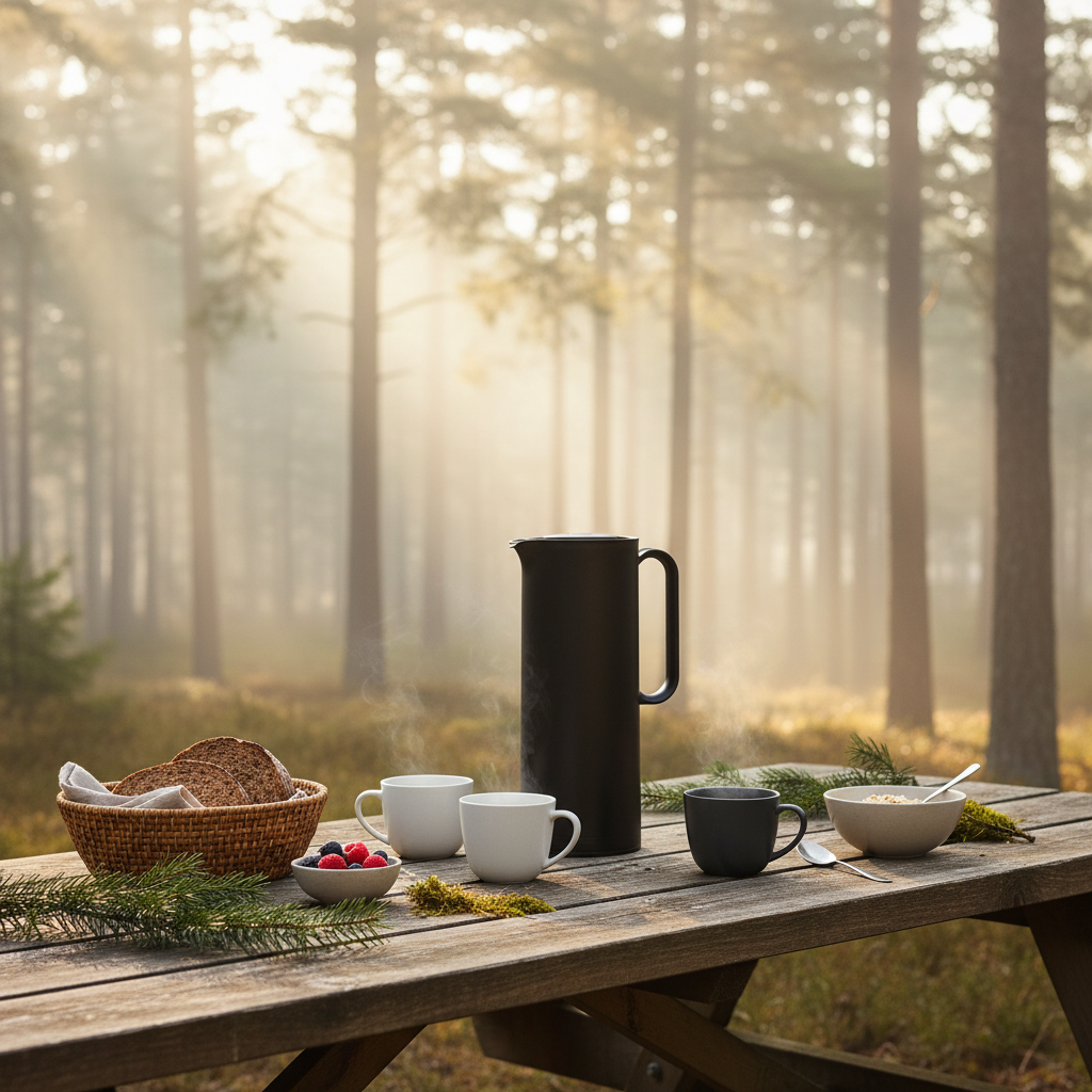 kaffekanne med god varmeisolasjon og ergonomisk grep