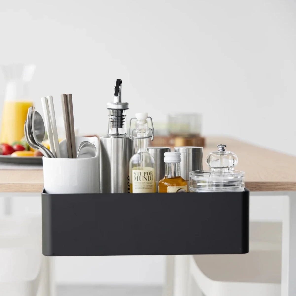 Smart oppbevaringsboks til bord, sort 30 x 18 cm - Lindas Dekor