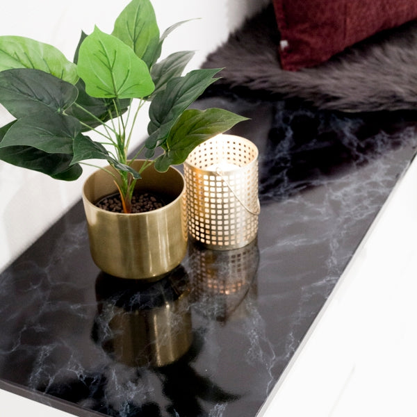 Marmor svart/blå kontaktplast