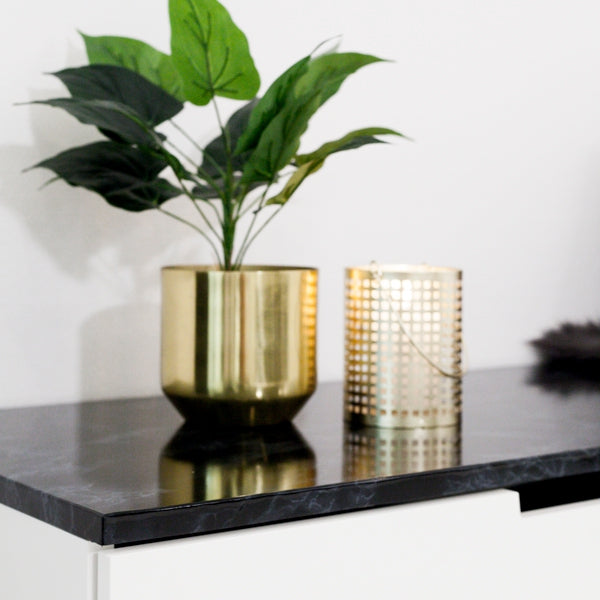 Marmor svart/blå kontaktplast