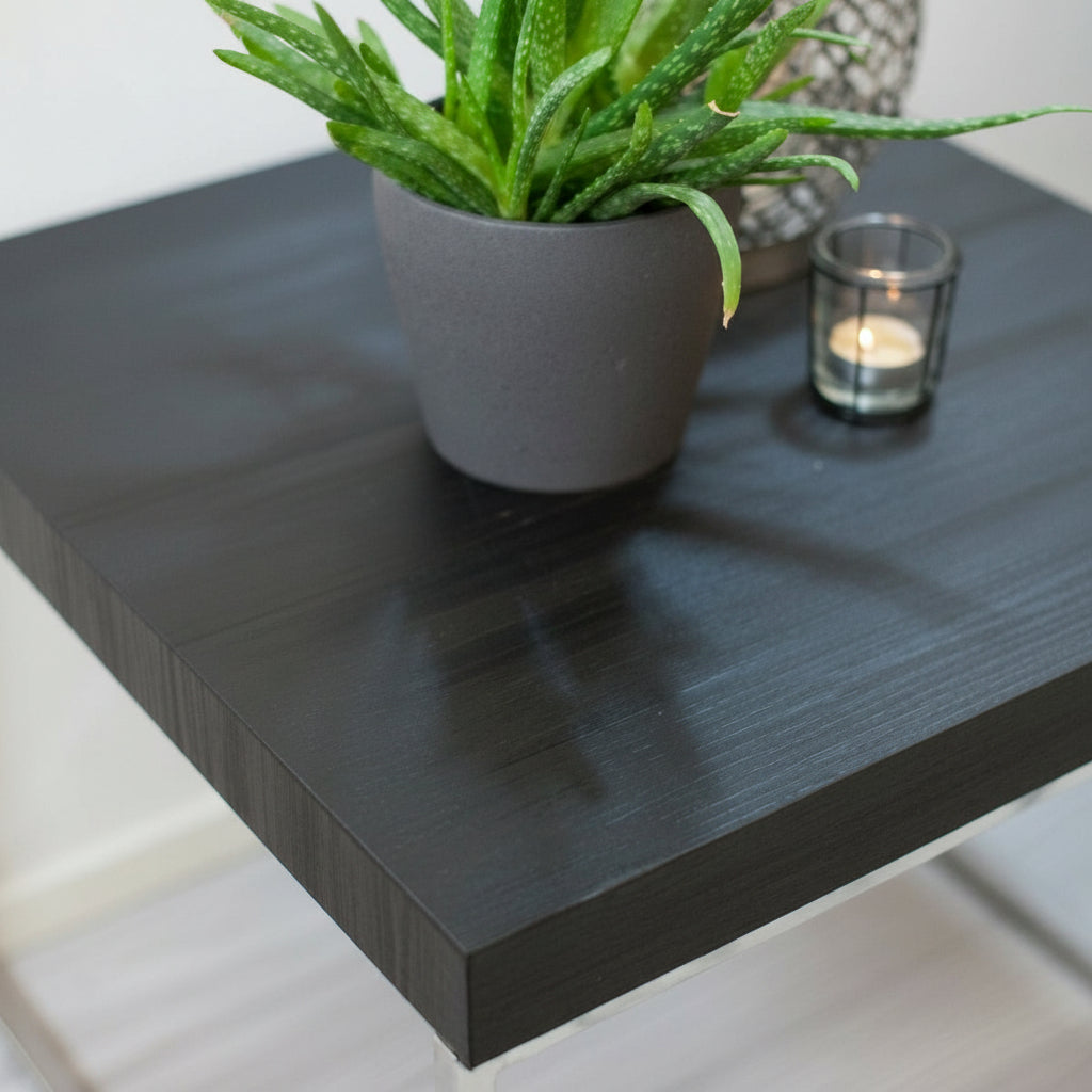 Quadro kontaktplast sort med malt treverk-struktur, ekstra tykk kvalitet